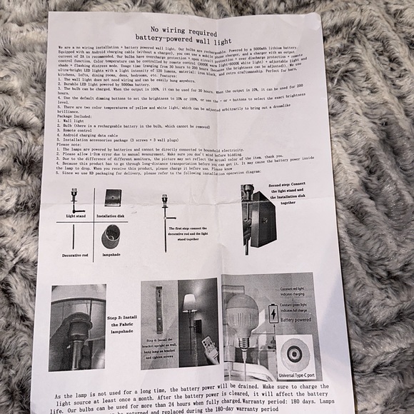 Wall Light Battery Operated Sconce Set Of 2 - Picture 5 of 6